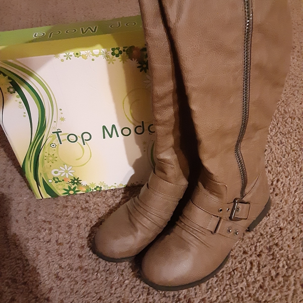 Top Moda tan boots, like new still!!